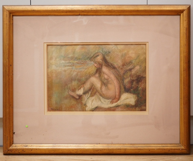 After Renoir (French, 1841-1919), colour lithograph, ‘Le Bain’, signed in the plate, 27 x 42cm. Condition - good